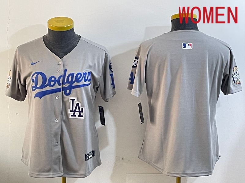 Women Los Angeles Dodgers Blank Grey Game 2024 Nike MLB Jersey style 12058